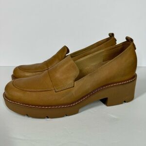 Naturalizer Darry Toffee Natural Leather Loafers Lug Sole Tan Women’s Size 6.5